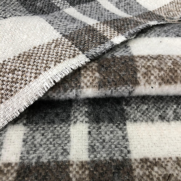 粗紡面料廠家供應(yīng)現(xiàn)貨外套格子雙面呢料