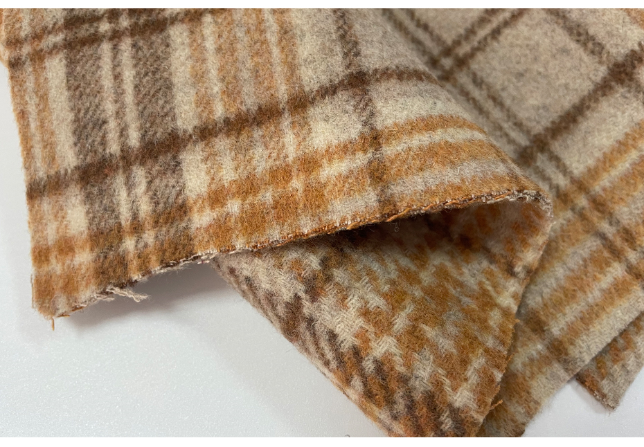 雙面順毛格子呢布料36