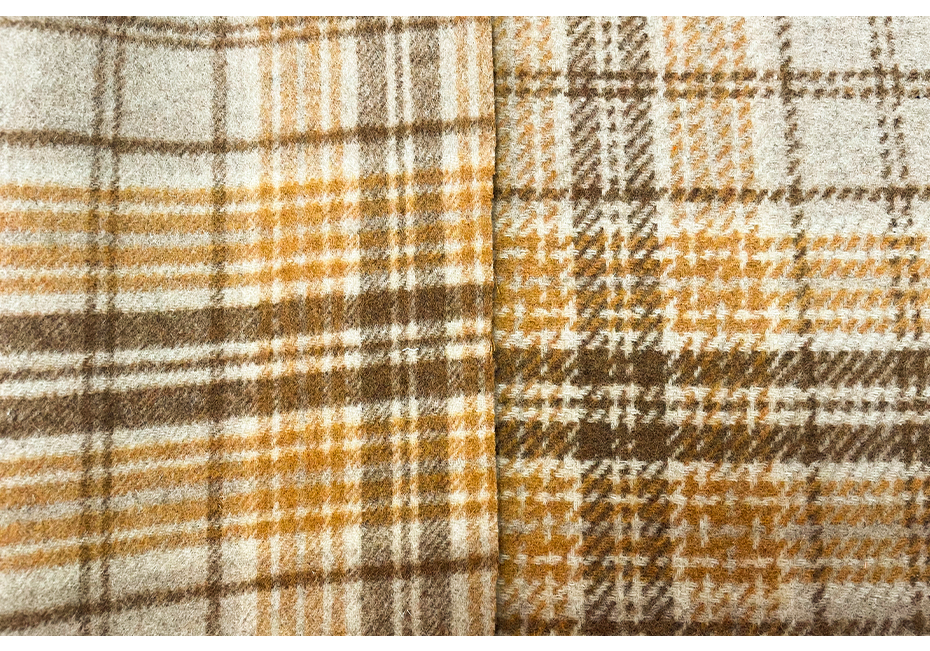 雙面順毛格子呢布料38