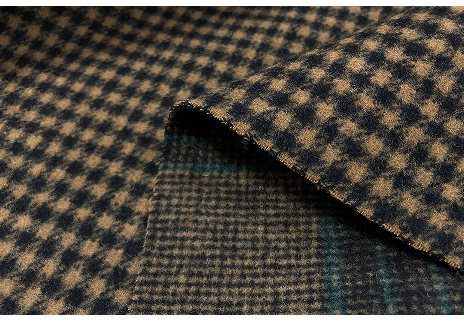 雙面異色格子呢面料_07